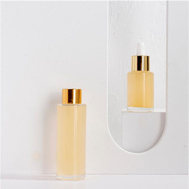 Best 100ml cylinder frosted glass essential oil bottles with gold dropper caps