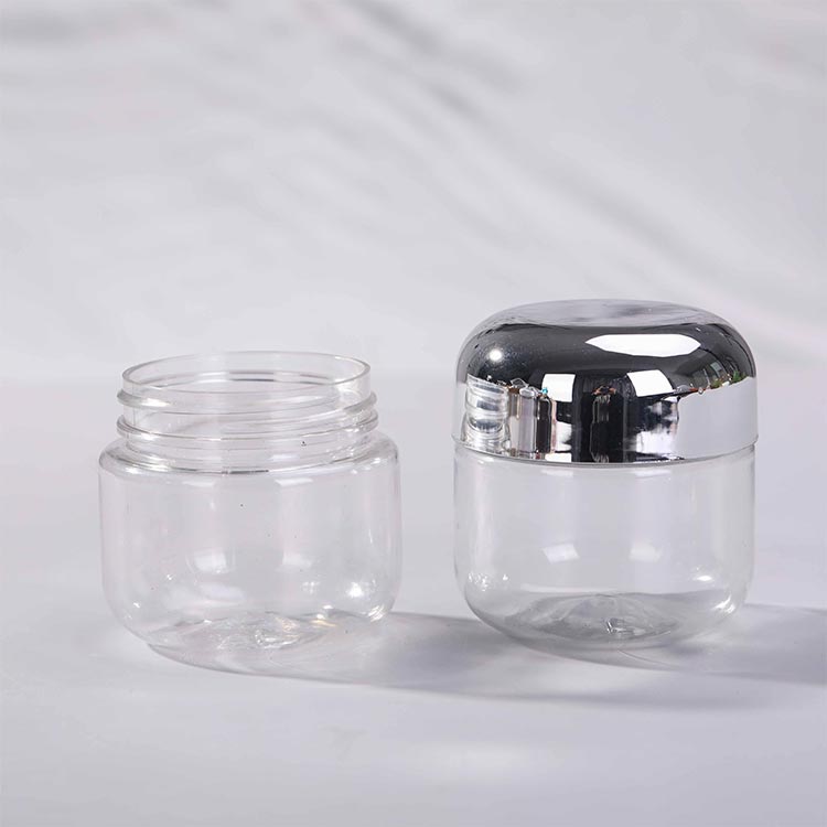 Custom size and shapes 100ml plastic cannabis display jars with dome lids wholesale