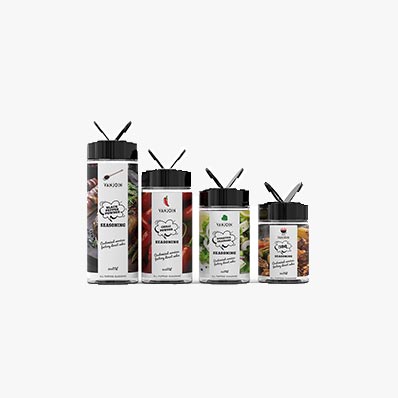 Plastic Spice Jars with Black Cap, square Plastic Spice Bottles Empty Seasoning Containers for Storing Spice, Herbs and Powders