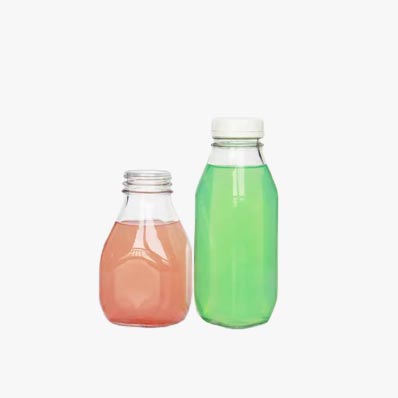 Reusable 16oz Glass Juice Bottles with Lids square drinking bottles wholesale for Milk Kombucha Smoothies
