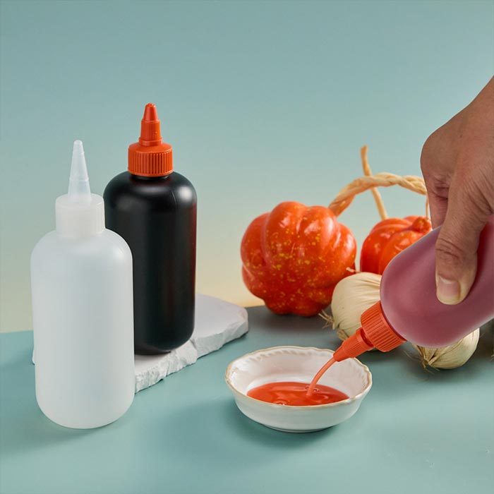Plastic Tomato Sauce Bottles with Twist-on Cap Lids,Sauce Bottle with Squeeze Top,Squirt Condiment Bottles for Syrup,Mustard,Olive Oil and More Plastic Tomato Sauce Bottles with Twist-on Cap Lids,Sauce Bottle with Squeeze Top,Squirt Condiment Bottles for Syrup,Mustard,Olive Oil and More