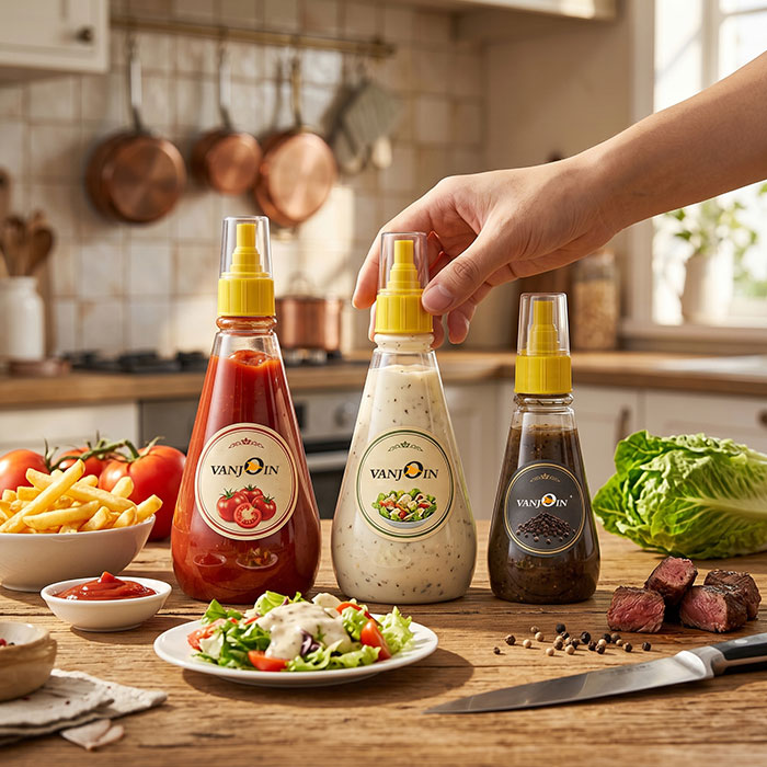 Condiment Squeeze Bottles for Ketchup Hot Sauce Liquids Oil with Caps for Condensed Milk and Mustard Salad Dressing Dispenser Clear Plastic Bottles Dressing Container BPA-free