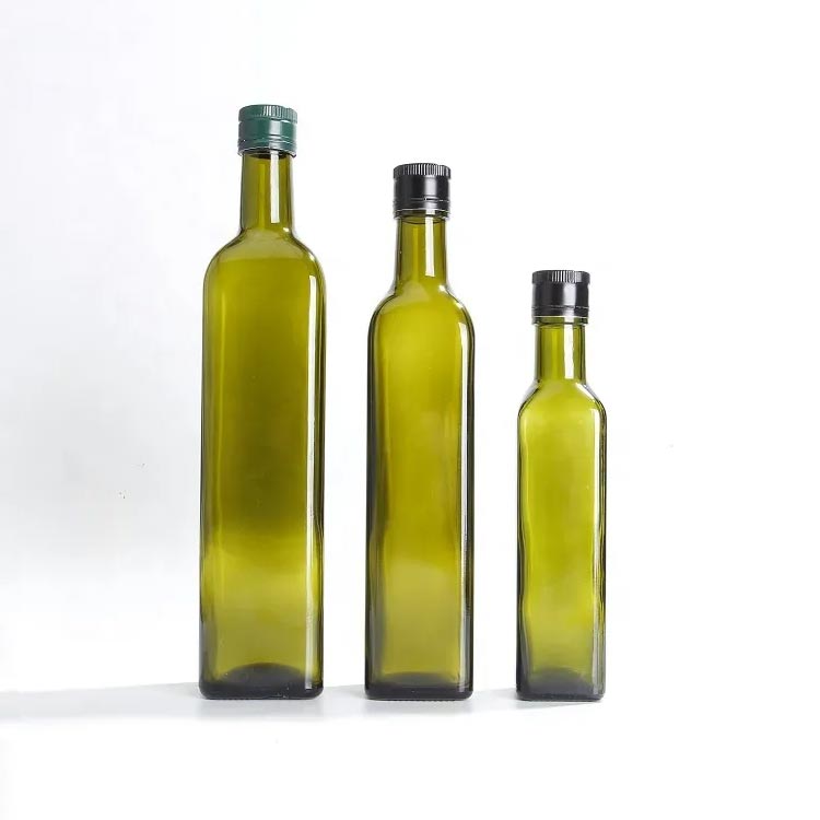 Bulk sale small 250ml glass oil and vinegar bottles with spout for cooking