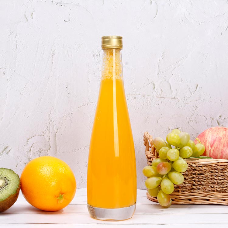 Wholesale 500ml glass orange juice bottles with aluminum caps