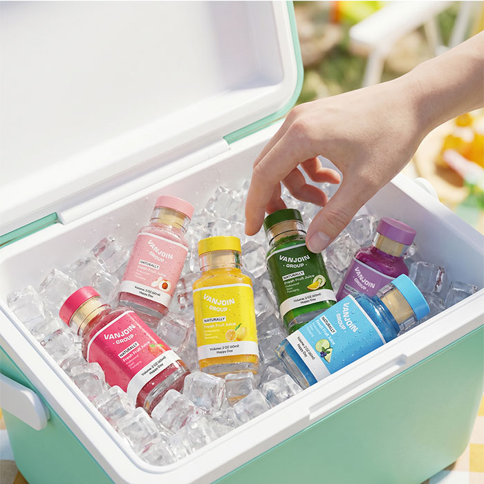 Leak-Proof Reusable Small Clear Square Glass Bottles with lids - 60ml Mini Travel Wellness Shot Glass Bottles for Ginger Shots, Juice, Whiskey, Samples