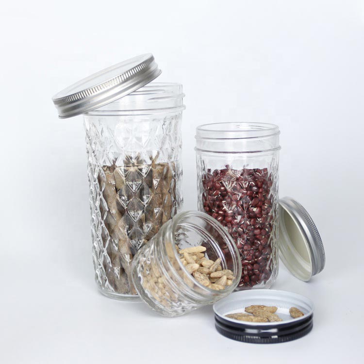 Free sample wide mouth round 8oz glass mason jar with lid bulk sale