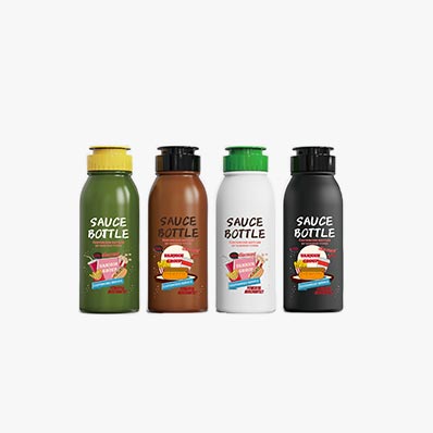 Condiment Squeeze Bottles, 8oz Plastic Squirt Bottles with Flip Top Cap, Reusable Empty Sauce Containers with Labels & Silicone Funnels for Ketchup, Mustard, Syrup, Salad Dressings