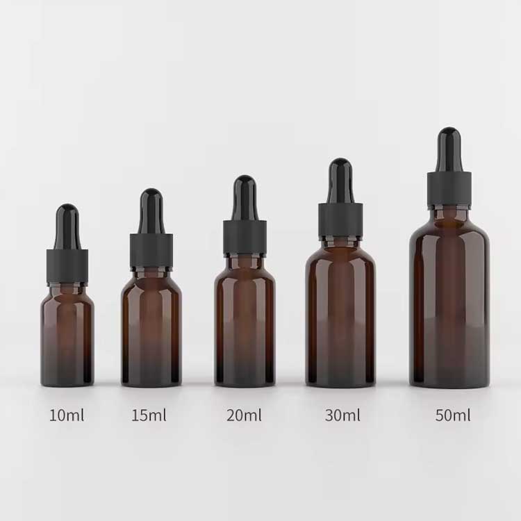 Cold pressed hexane free empty amber glass castor oil bottle with dropper for hair skin lashes