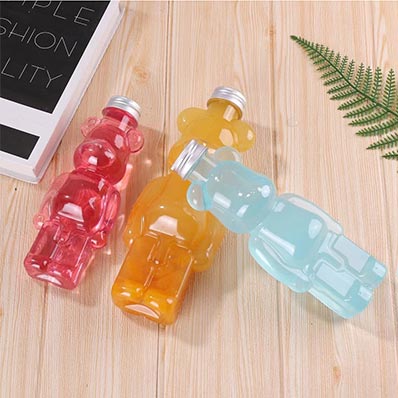 New design PET animal shape plastic bottle with screw cap for juice