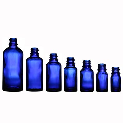 Boston roun 30ml 60ml cobalt blue glass essential oil bottle with dropper