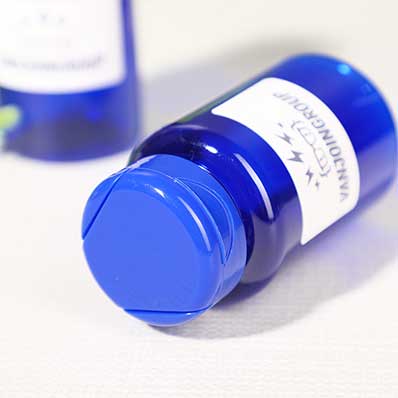 Medicine packer container empty 100ml PET cobalt blue plastic pill bottle with snap cap 38-400 neck