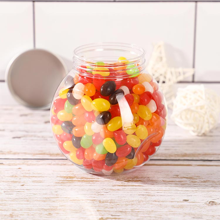 RW Base 16 oz Round Clear Plastic Candy and Snack Jar - with