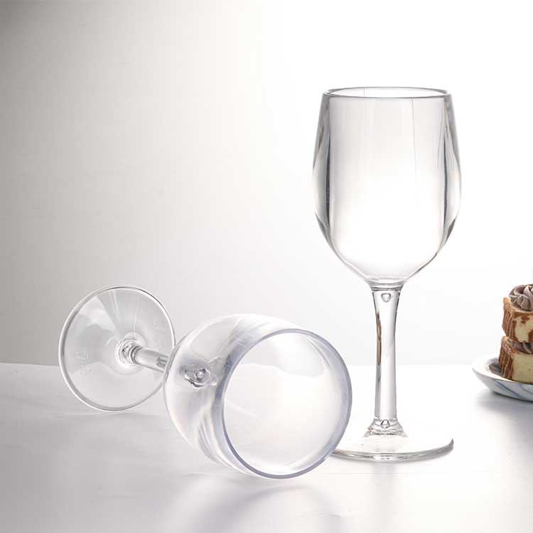 Crystal clear bpa free dishwasher safe 210ml plastic wine goblets bulk