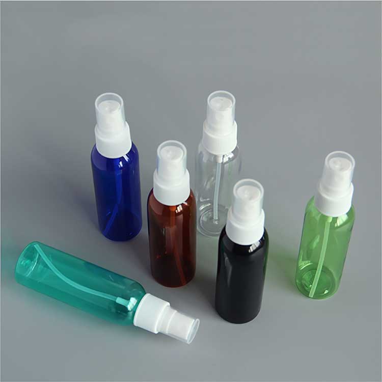 Empty colored 100ml plastic cosmetic spray bottles bulk sale