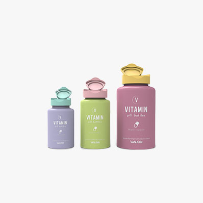 Empty Plastic Pill Bottle Organizer with Labels Medicine Vitamin Bottle Chemical Containers with Caps
