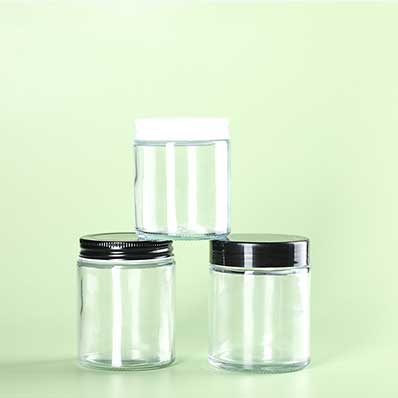 Food grade 12oz empty clear food storage jars with metal lids wholesale