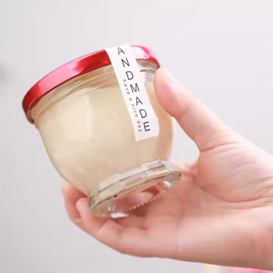 50ml 75ml 150ml mini pudding butter yogurt caviar jars bird nest glass bottle storage jar with tinplate screw lid