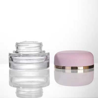 Wholesale refillable clear/frosted glass sugar scrub jars with lids for lotion body butter cream