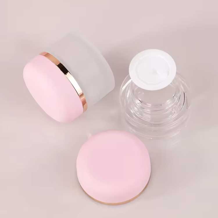 Wholesale refillable clear/frosted glass sugar scrub jars with lids for lotion body butter cream