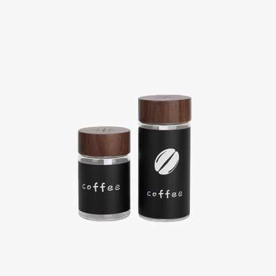 Single dose small coffee bean bottle, 20g 25g 35g 40g coffee bean storage tubes with wooden lids