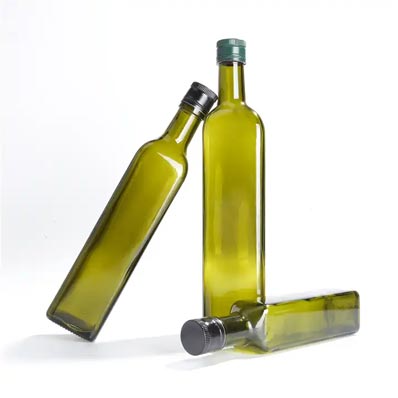 Wholesale 250ml 500ml 750ml green glass cooking oil bottles with spout