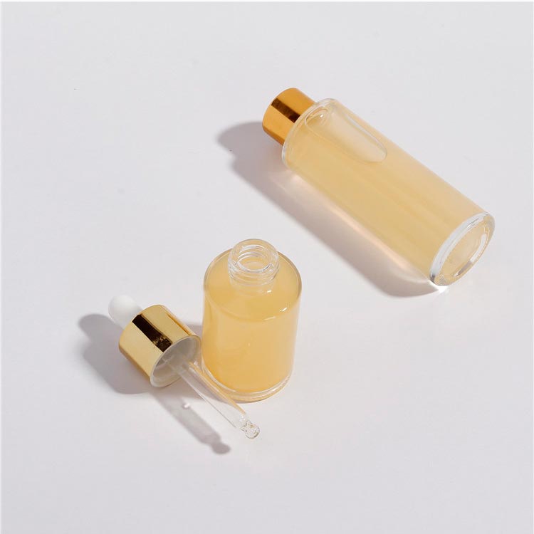 Best 100ml cylinder frosted glass essential oil bottles with gold dropper caps