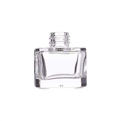 Luxury clear empty square 30ml glass foundation bottle with pump and sliver cap