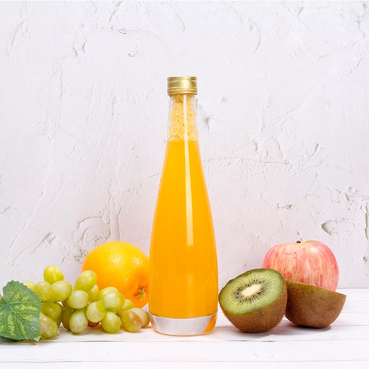 Wholesale 500ml glass orange juice bottles with aluminum caps