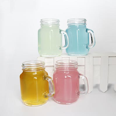 Best juice container clear 120ml glass juice mason jar with handle straw and lid