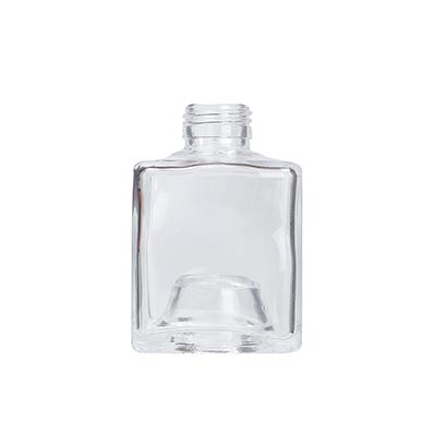 Clear 150ml square glass liquor bottles with gold caps bulk