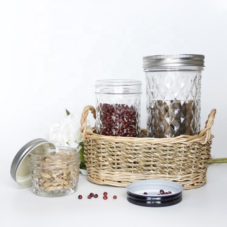 Free sample wide mouth round 8oz glass mason jar with lid bulk sale