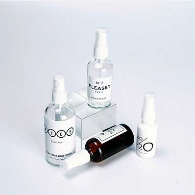 Refillable small 100ml glass ulrta fine mist spray bottle