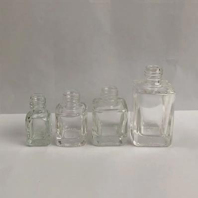 Custom empty 3ml 5ml 8ml 15ml flint square glass nail polish bottles with brush bulk