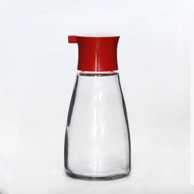 Kitchenware clear small 6oz glass oil pouring bottle with dispenser cap