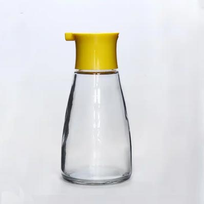 Kitchenware clear small 6oz glass oil pouring bottle with dispenser cap