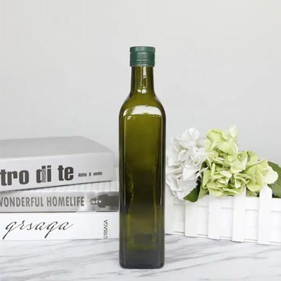 Free sample 500ml empty square glass olive oil bottle for kitchen