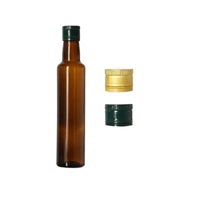 Refillable 1000ml round dark green glass olive oil dispenser with aluminum cap