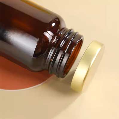 Wide mouth amber 30ml glass packer bottles with screw metal lids for Reagent Liquids Essential Oils Perfume