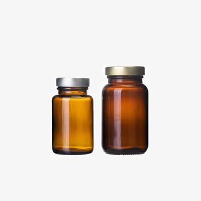 Wide mouth amber 30ml glass packer bottles with screw metal lids for Reagent Liquids Essential Oils Perfume