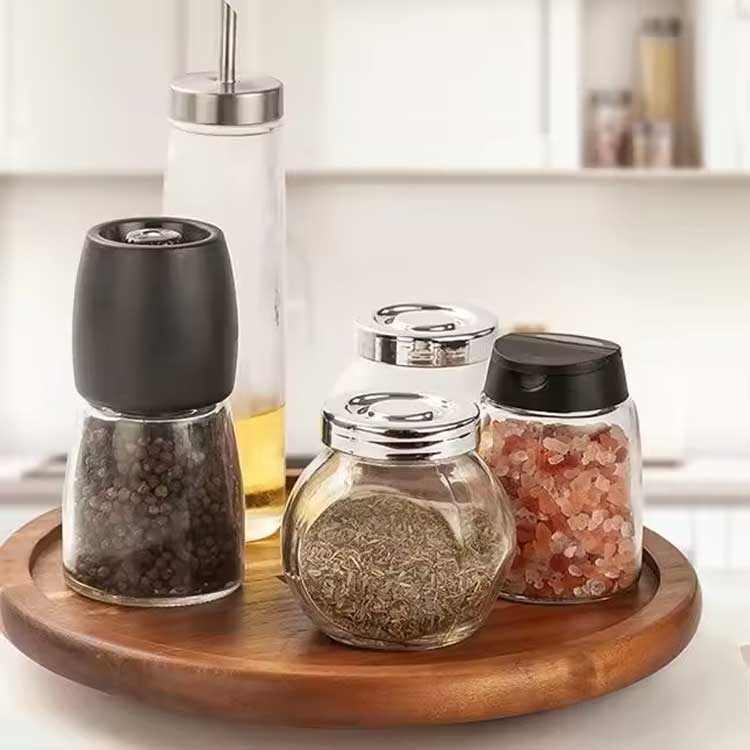 Refillable small 140ml glass salt and pepper grinders adjustable manual pepper mill for home and kitchen