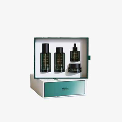 Travel size glass skin care set perfume bottles cream jars with paper box for Serums Moisturizers Oils