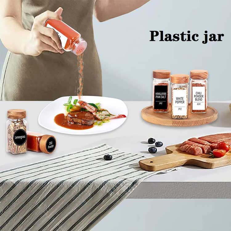 Factory price clear square 4oz glass spice jar with bamboo lid wholesale Factory price clear square 4oz glass spice jar with bamboo lid wholesale