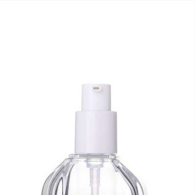 New design clear travel size 30ml glass toiletry bottles with pink caps bulk