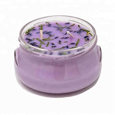 New design empty 100ml cheap glass tureen candle jar with lug lid