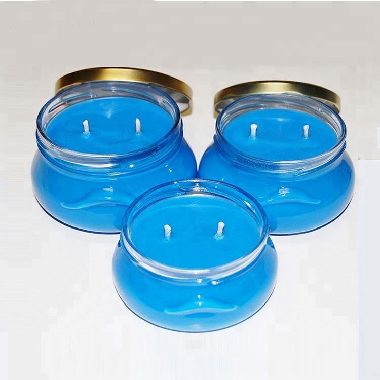 New design empty 100ml cheap glass tureen candle jar with lug lid