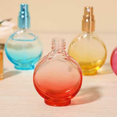 Hot selling colored small refiill 15ml gradient ramp glass perfume bottle