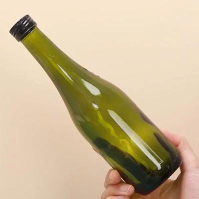 Home brew small 300ml glass green wine bottle with screw cap