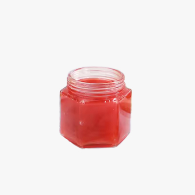 Food grade transparent hexagon jam jar hexagonal sauce honey candy jar sealed canning jar with gold lid for gift and wedding favors