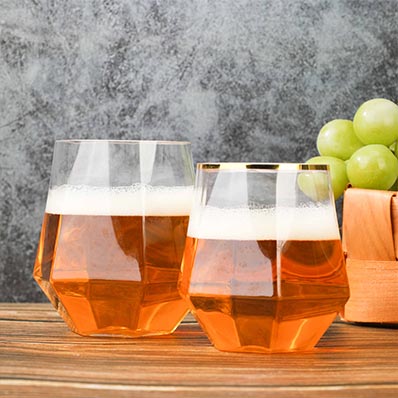 11oz party tea restaurant hexagonal juice cup wine glasses plastic clear drinking cup