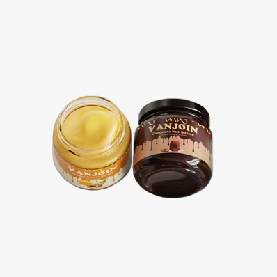 Empty glass food storage containers glass jam jars 8oz round wide mouth jelly honey peanut butter glass jars with lids wholesale